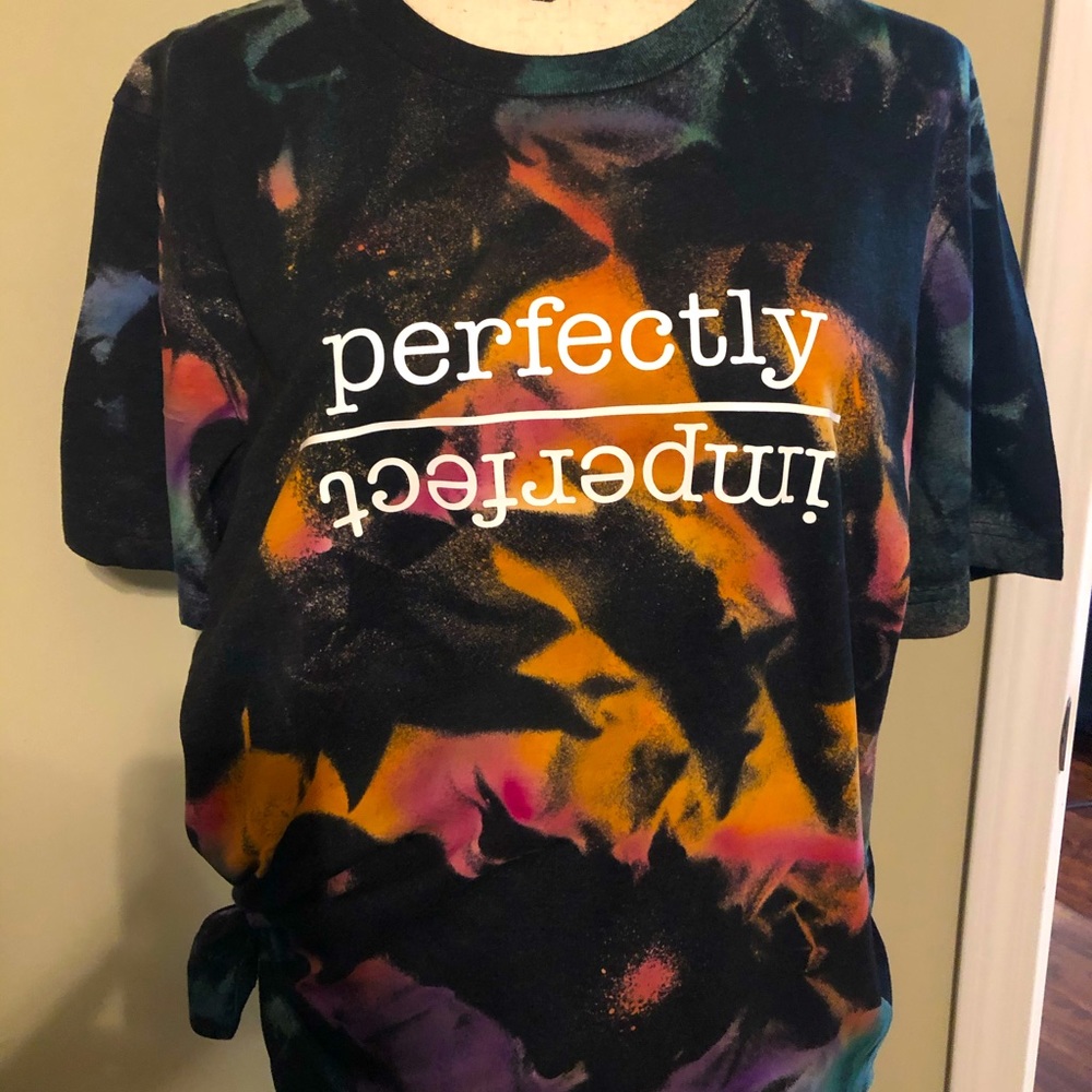 Bleached then dyed ladies shirt